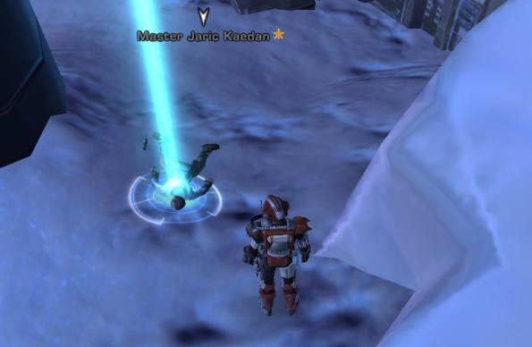 ...and as usual, ending up on the wrong side of Rhekk's blaster. 